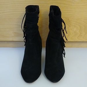 Black suede booties